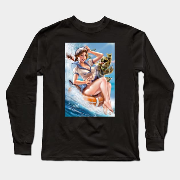 Pinup Marine Long Sleeve T-Shirt by Delara